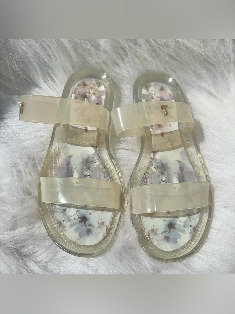 Ted Baker London Zelliv Clear Floral Jelly Sandals • Size 37